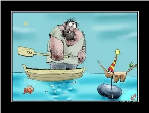 Герасим видит непотопляемого буратоино (карикатура)